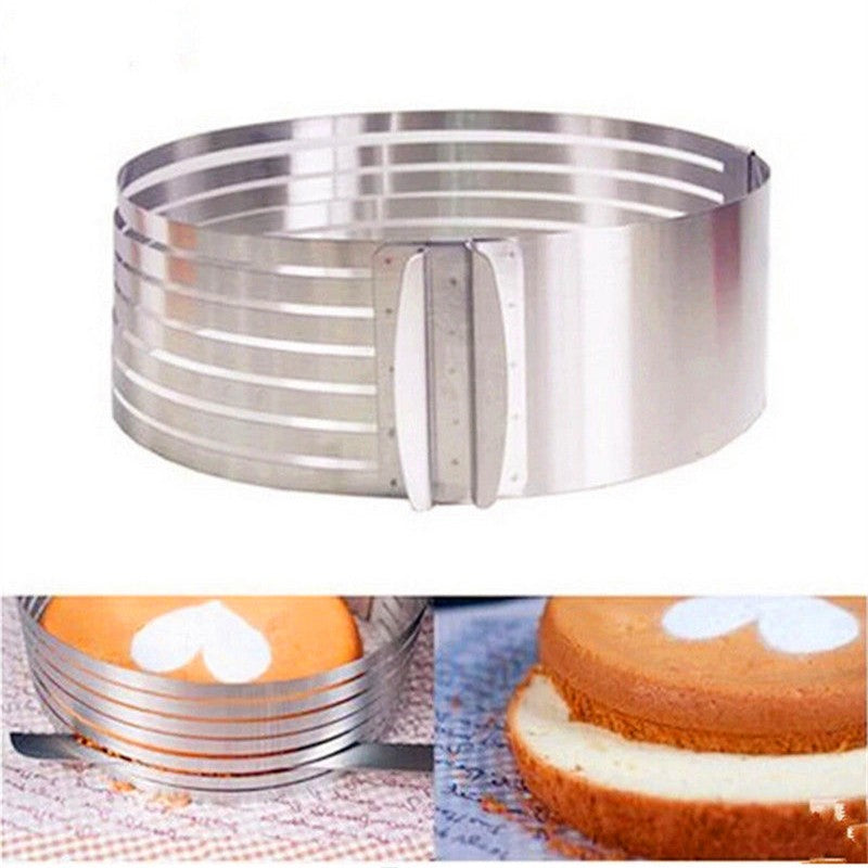 Layered Stainless Steel Adjustable Round Cake Cutter