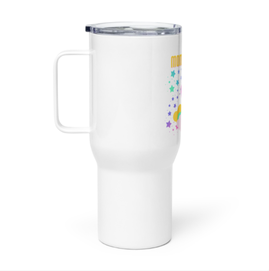 Travel mug with a handle