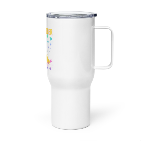 Travel mug with a handle